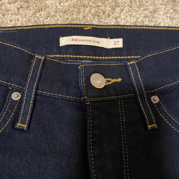 Levi’s 312 Shaping Slim Jeans – Dark Wash, Size 27 - Picture 2 of 3